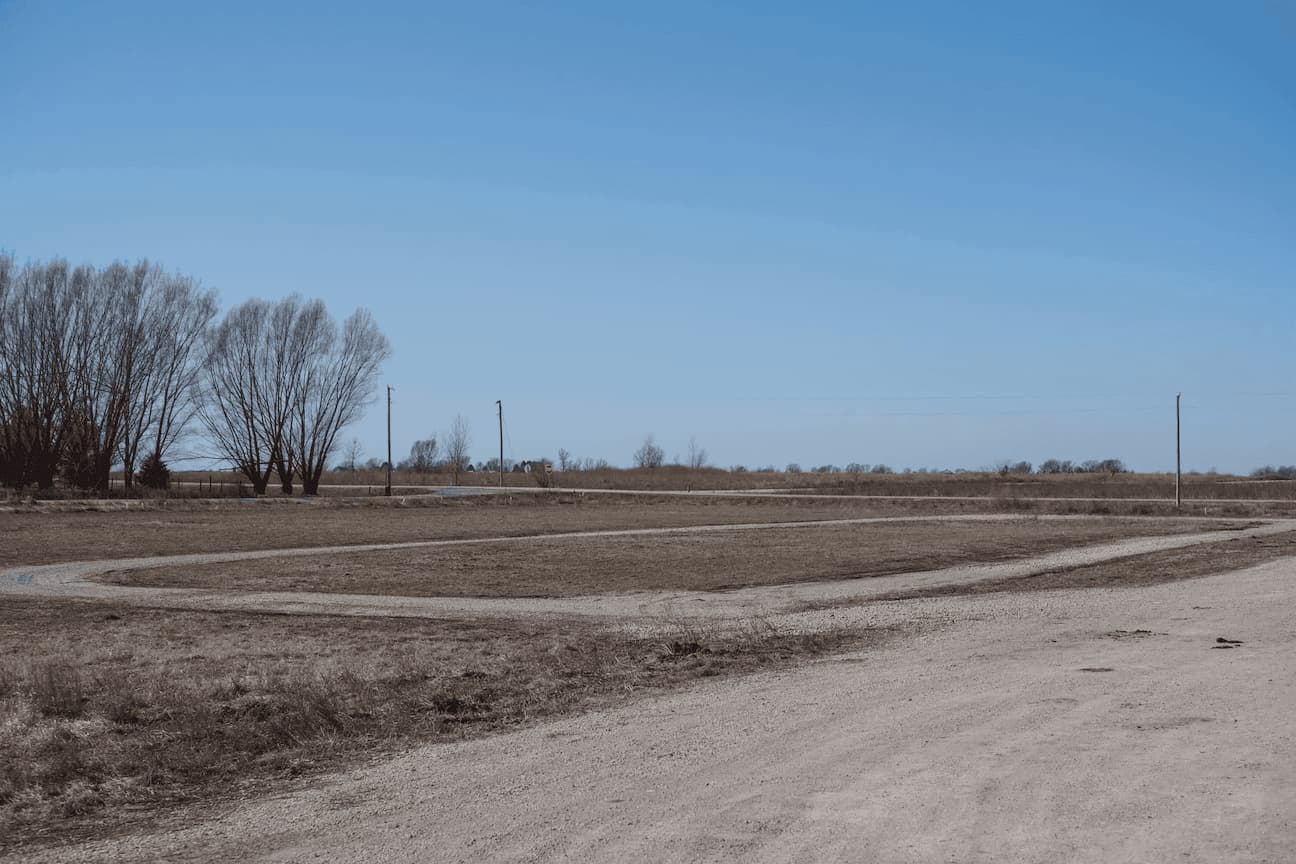 The Prairie Rose Arena parking lot.