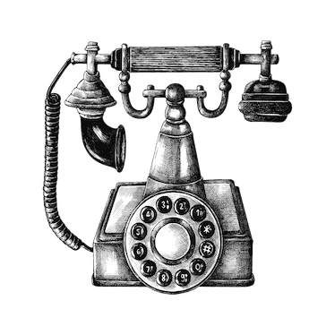 A vector image of a vintage telephone.